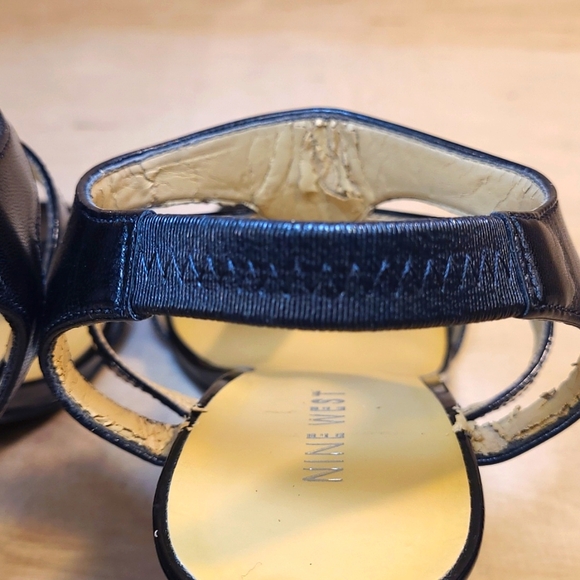 Nine West Black Leather Women's 3 Inch Heels - Picture 7 of 8